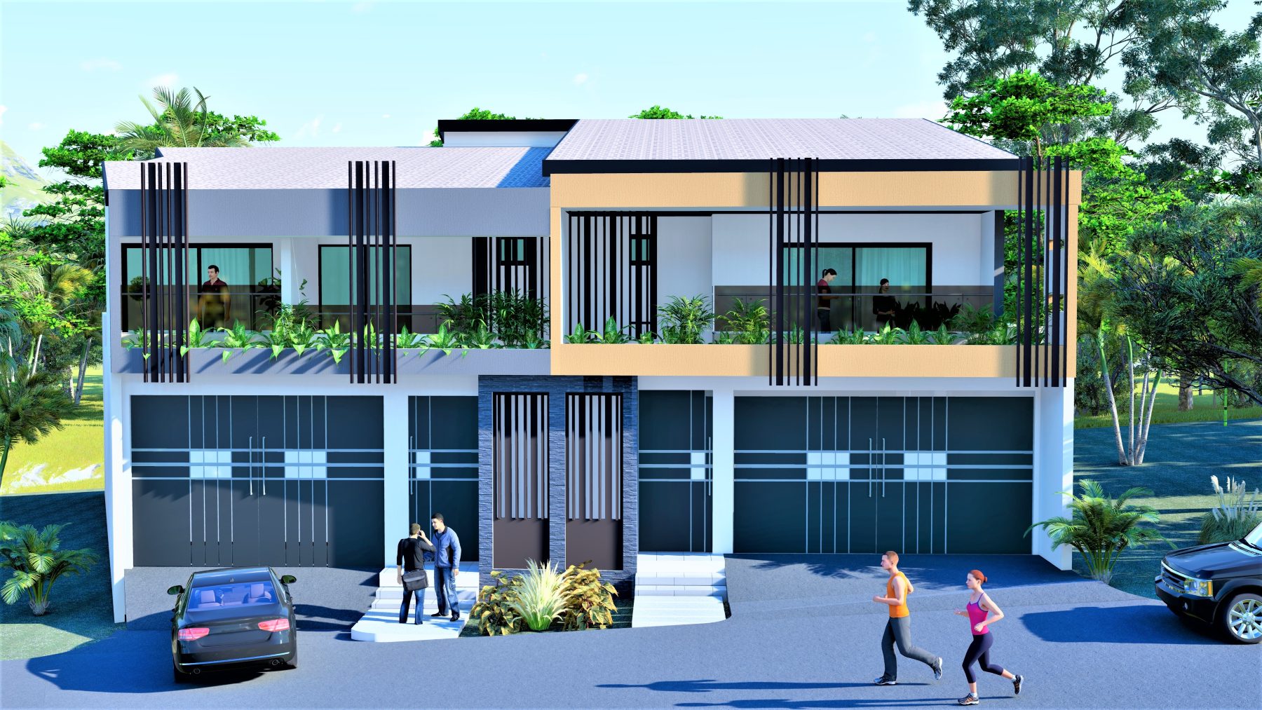 Immeuble mixte avec commerces en rez-de-chaussée et logements à l'étage
